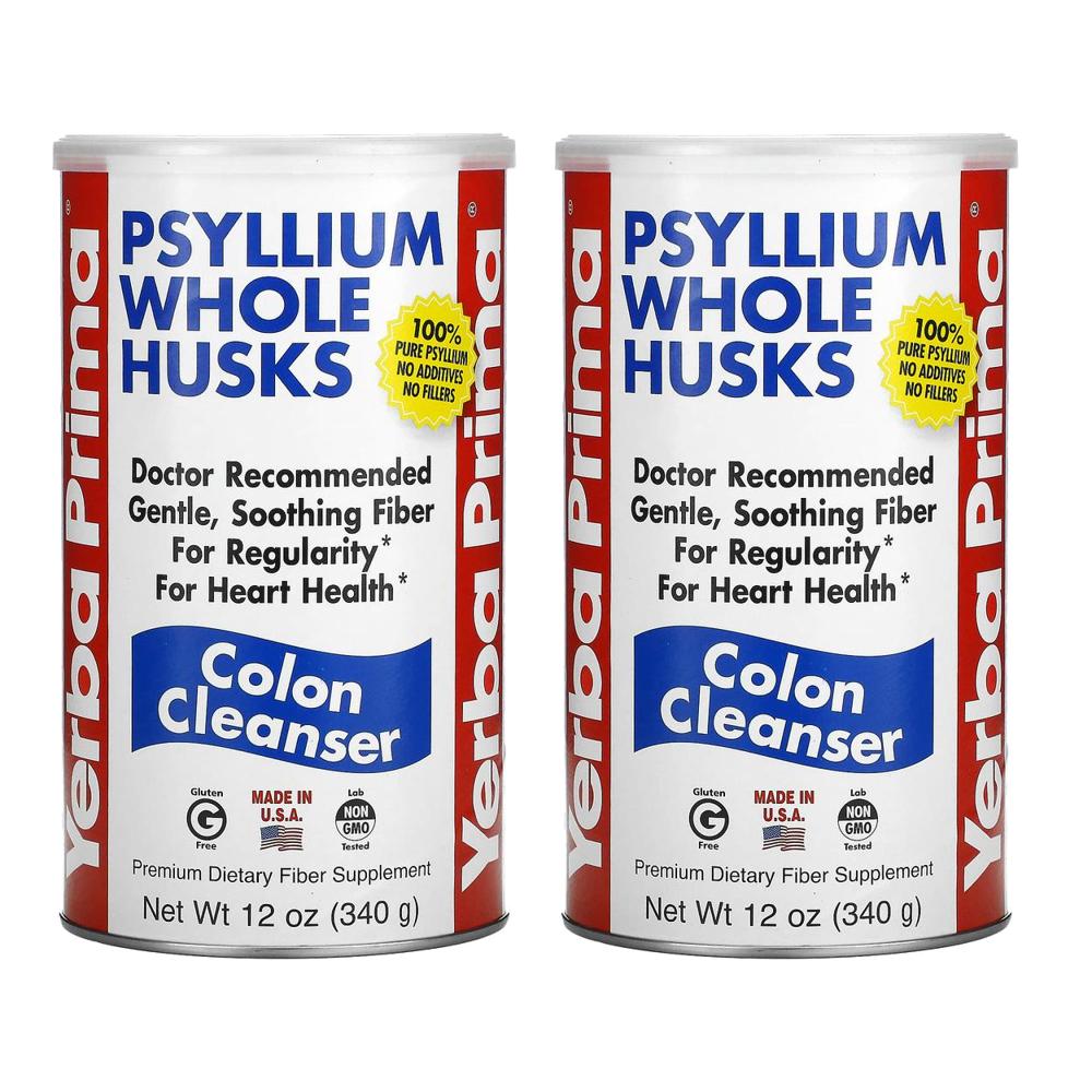 Yerba Prima 차전자피 장 클렌저 340g x2통 Psyllium Whole Husks Colon Cleanser