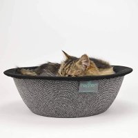 Hepper Cat Nest - Washable Bed with Removable Fluffy Fleece Liner Cozy Comfy Calming Round Shape War