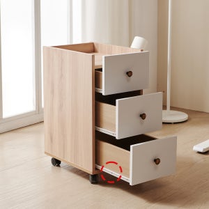 에단 ㄱ자 L자 코너 책상용 3단 이동식서랍장