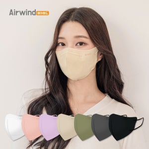 에어윈드 더브이핏 비말차단 KF-AD 새부리형 컬러 마스크 100매