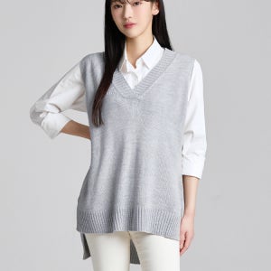 (롱한느낌1탄) 기본 브이넥 니트 롱 조끼 7컬러