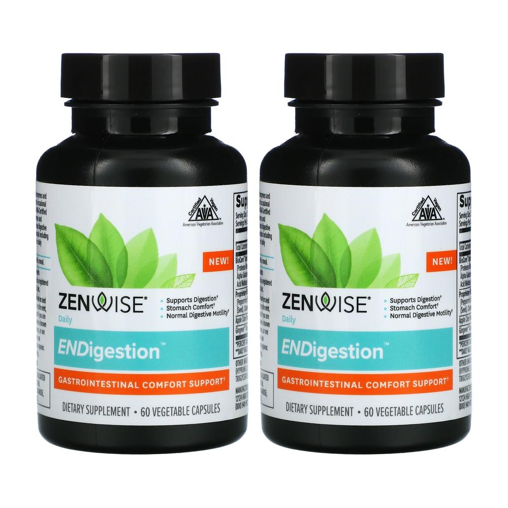 젠와이즈 헬스 <b>ENDigestion</b> 엔자임 아밀라아제 프로테아제 60정 2병