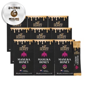 아임힐링 엔젯허니 마누카 꿀스틱 UMF10+ 뉴질랜드 천연 스틱 꿀 10포, 9개