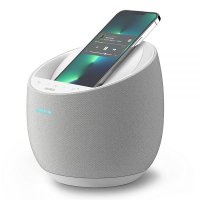 벨킨 사운드폼 엘리트 Hi Fi 스마트 스피커무선 충전기 화이트 Devialet 음향 기능 Qi 충전 도크 iPhone Galaxy용 Alexa 음성 제어