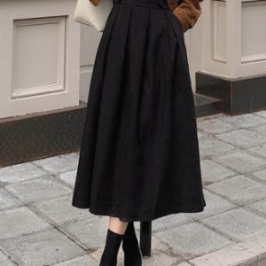 심플 양옆버튼 포켓 A라인 코듀로이롱스커트 가을 골덴단추치마