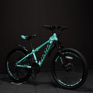 오투휠스 마하 X7 61cm(24인치) 블랙옐로우블루 알루미늄 입문용 초등학생 주니어 어린이 자전거 시마노 21단 미조립 배송