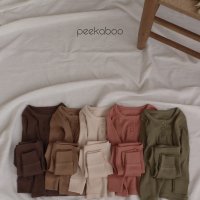 [ peekaboo ] 22 fw 리브드 세트 긴팔 상하복 실내복 내복 피카부