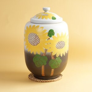 진 해바라기 투톤 쌀독 10kg 소금단지 소금항아리