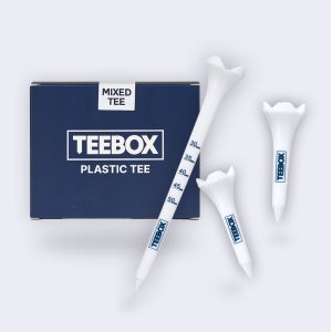 TEEBOX 플라스틱 30개입 숫자 눈금 표시 잘부러지지않는 골프티 화이트