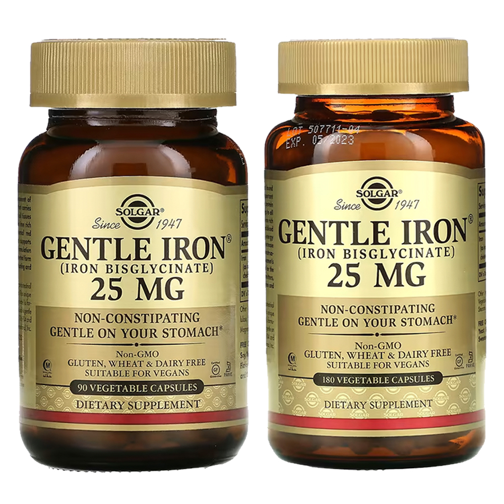 솔가철분제 젠틀 <b>아이언 25mg</b> 90캡슐 180캡슐 solgar