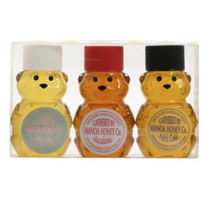 마노아 허니 곰돌이 꿀 Manoa Honey Bears Gift Set with Ohia, Macadamia Nut and Pele’s Gold Honey