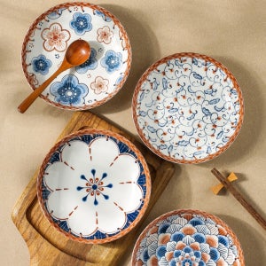 Kawashimaya 일본 복고풍 접시 레트로풍 식기
