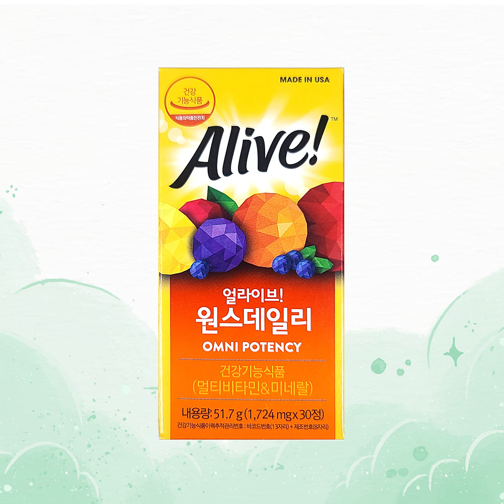 얼라이브 종합비타민 원스데일리 고함량 멀티비타민 30 건강 선물