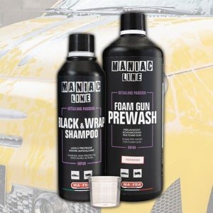 마프라 매니악 폼건 프리워시 블랙 앤 랩 2PH 산성 알칼리성 세차샴푸 계량컵