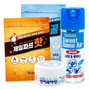 제일파스 신신파프 핫+쿨+뿌리는 에어파스+안티푸라민 세트