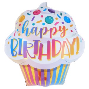 퀄라텍스 라지쉐잎 생일옹브레컵케이크 생일레터링풍선