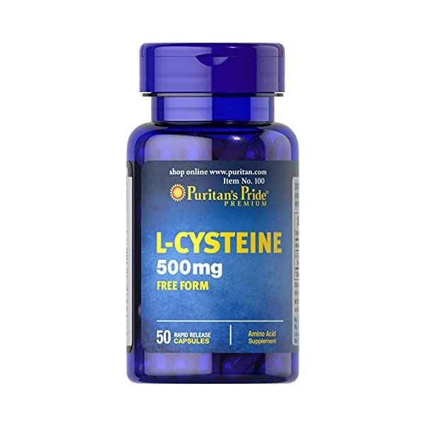 Puritan’s Pride L-Cysteine 엘시스테인 500 mg 50 Capsules