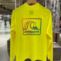 [QUIKSILVER] 퀵실버 주니어 등판 프린팅 포인트 레귤러핏 긴팔 래쉬가드 상의 KC21BR202YEL