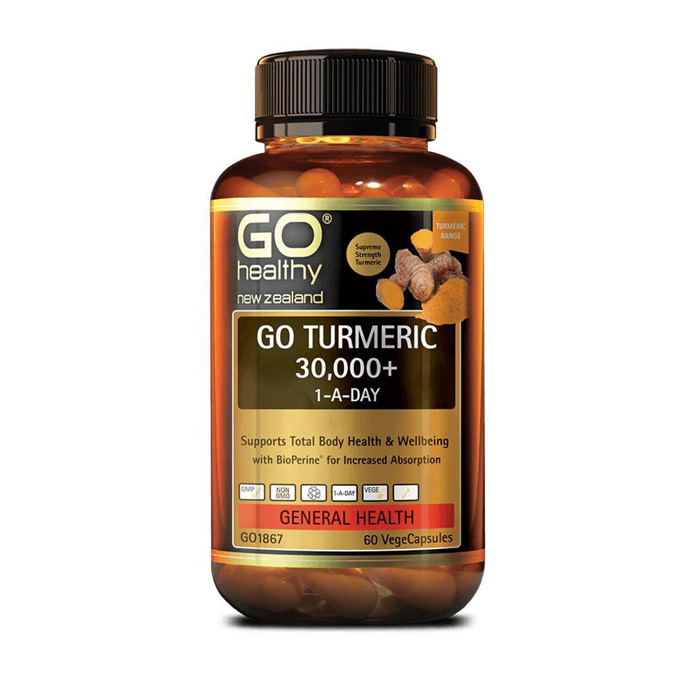 [뉴질랜드직구] <b>Go Healthy</b> <b>고헬씨</b> 고 터메릭 강황 30000mg 1-A-Day 60베지캡슐