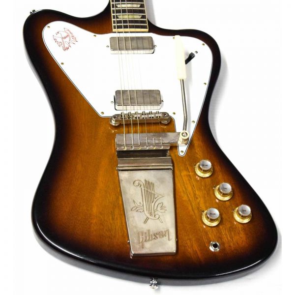 Gibson 깁슨 기타 Vibrola Vintage Sunburst가 있는 Gibson 1965 역방향 파이어버드 V