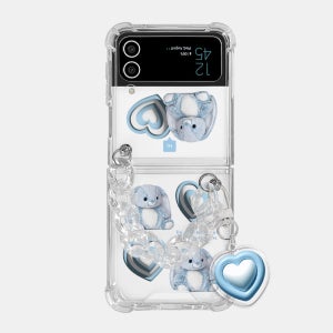 갤럭시Z플립3케이스 Z플립3케이스 키링스트랩SET 아기 토끼