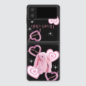 갤럭시Z플립3케이스 Z플립3케이스 투명 하트 클럽