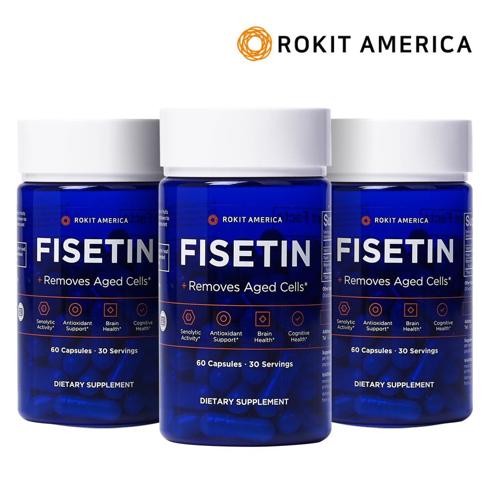 로킷아메리카 <b>피세틴</b> 복합제제 3병 세트 (FISETIN,180캡슐)