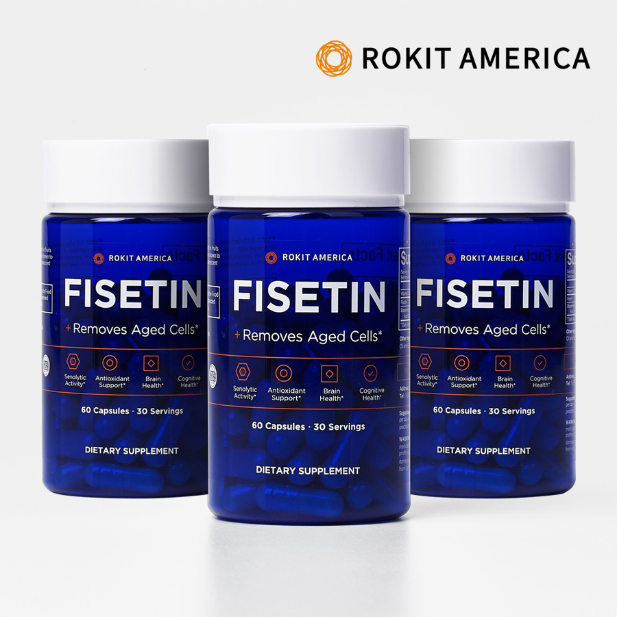 로킷아메리카 <b>피세틴</b> 복합제제 3병 세트 (FISETIN,180캡슐)