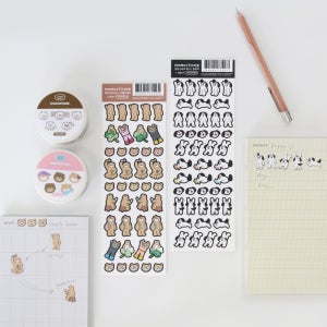 모모스티커 다이어리꾸미기 다꾸 미니 강아지 러블리베어 스티커