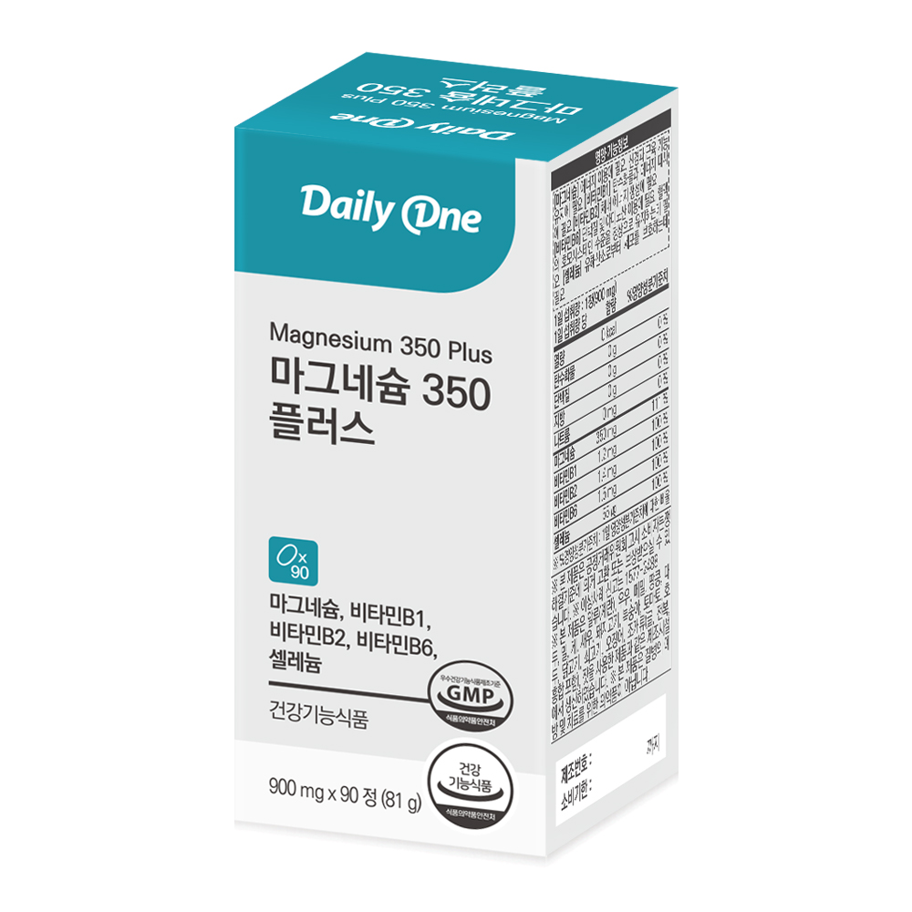 <b>데일리원 마그네슘</b> 350 플러스 고함량 비타민B 90정, 1개