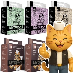 묘하네 고양이 두부모래 천연원료 먼지없는 가는입자 2.5kg x 6개