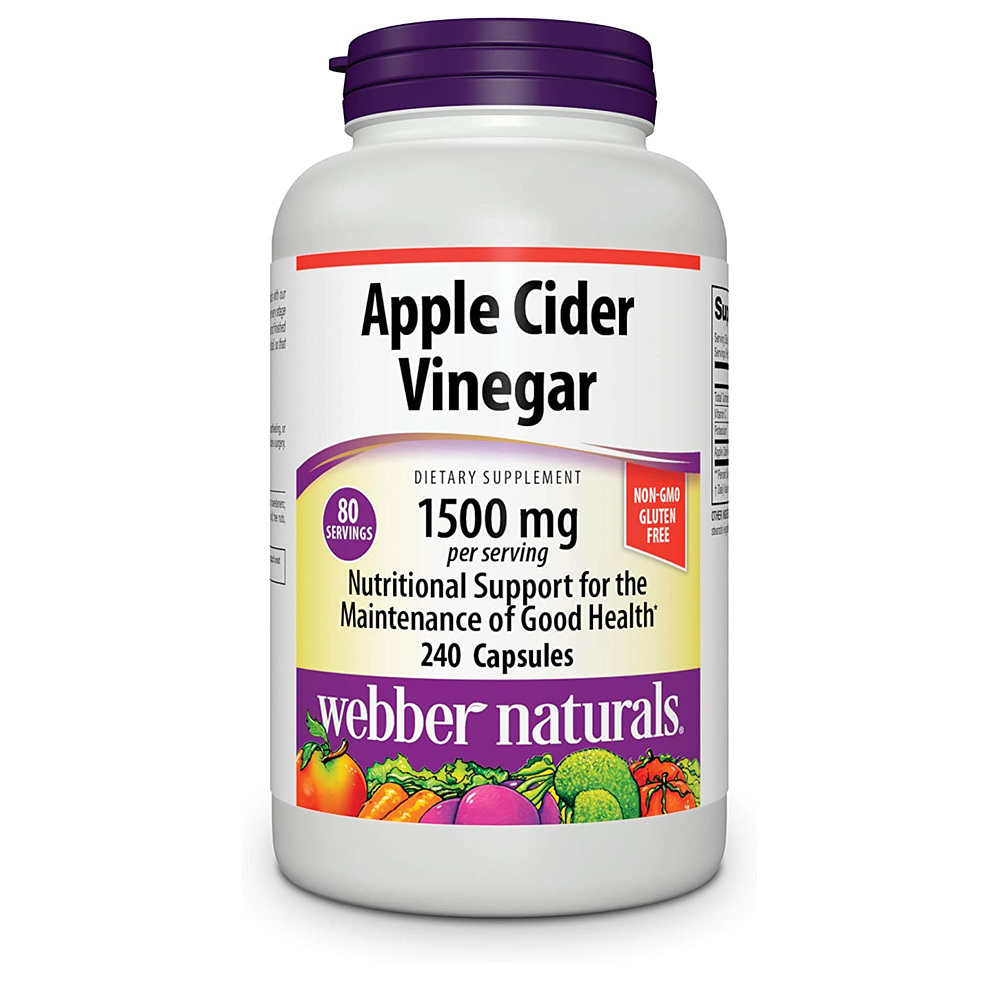 <b>웨버네추럴</b> 애플 사이다 비니거 240정 메타볼리즘 Webber Naturals