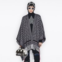 [DIOR] 디올 30 몽테뉴 판초 하운드투스 블랙 화이트 30 MONTAIGNE PONCHO Houndstooth Black White 25PDP370I001 C089