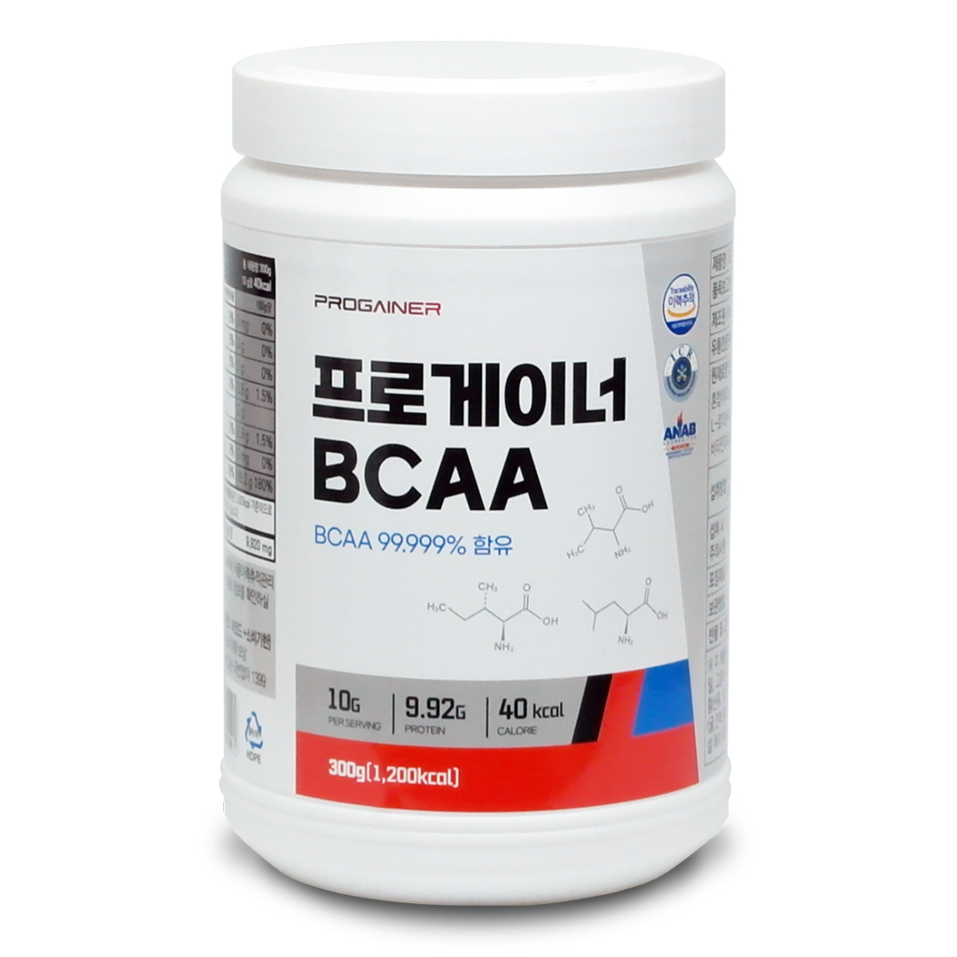 프로게이너 BCAA 300g 무맛 류신,이소류신,<b>발린</b> 필수아미노산 파우더