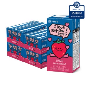 연세우유 딸기 멸균우유 190ml, 96개