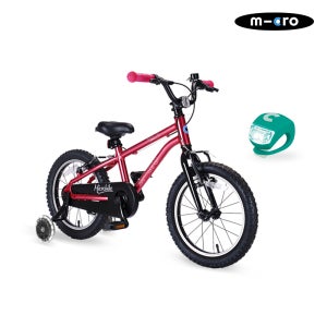마이크로 바이크 16 초경량 라즈베리 어린이 자전거 LED 보조바퀴