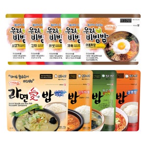 이지밥 우리비빔밥 5개 + 라면애밥 4개 세트 비상식량 전투식량 간편식