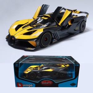 브라고 1:18 부가티 볼리드 레이싱 스포츠카 옐로우 자동차피규어