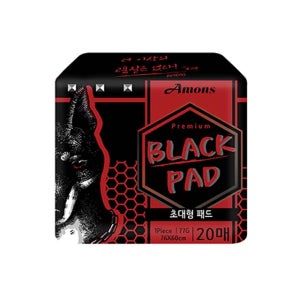 아몬스 국산 블랙 초대형패드 20매 엠보싱 강아지 배변패드