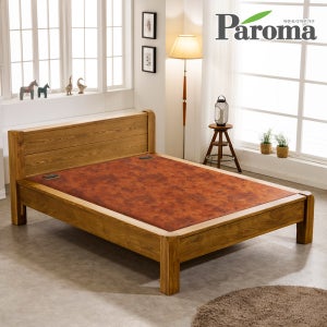 파로마 보테가 황토 흙침대 느릅나무 원목 Q 온열 전기 침대 2인용