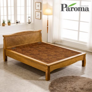 파로마 느릅나무 원목 생황토 흙침대 Q 2인용 온열 전기 침대 분리난방