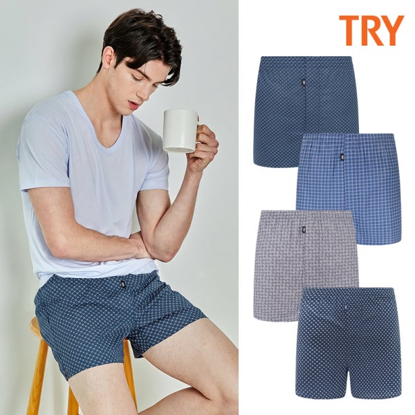 트라이 TRY 남자 트렁크 팬티 기능성 사각 박서 속옷 남성 팬티 단품