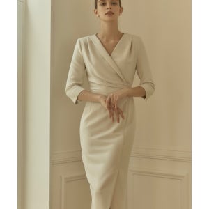 [리얼무드]로지ops, 브이넥 셔링 H라인 원피스 2color 오피스룩 하객원피스 S-M