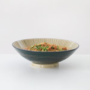 다온아토 일본 넓은 대형 와이드 면기 덮밥 라면 우동 비빔밥 도자기 그릇 아오미도리