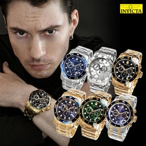 [한국공식수입원] INVICTA 인빅타 Pro Diver Collection 남성용 크로노그래프 빅사이즈 메탈손목시계 6종 중 택1