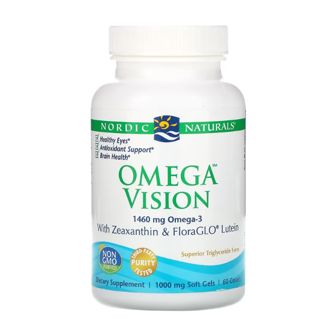 노르딕 내추럴 <b>오메가</b> 루테인 <b>비전</b> 730 mg, 60 소프트 젤