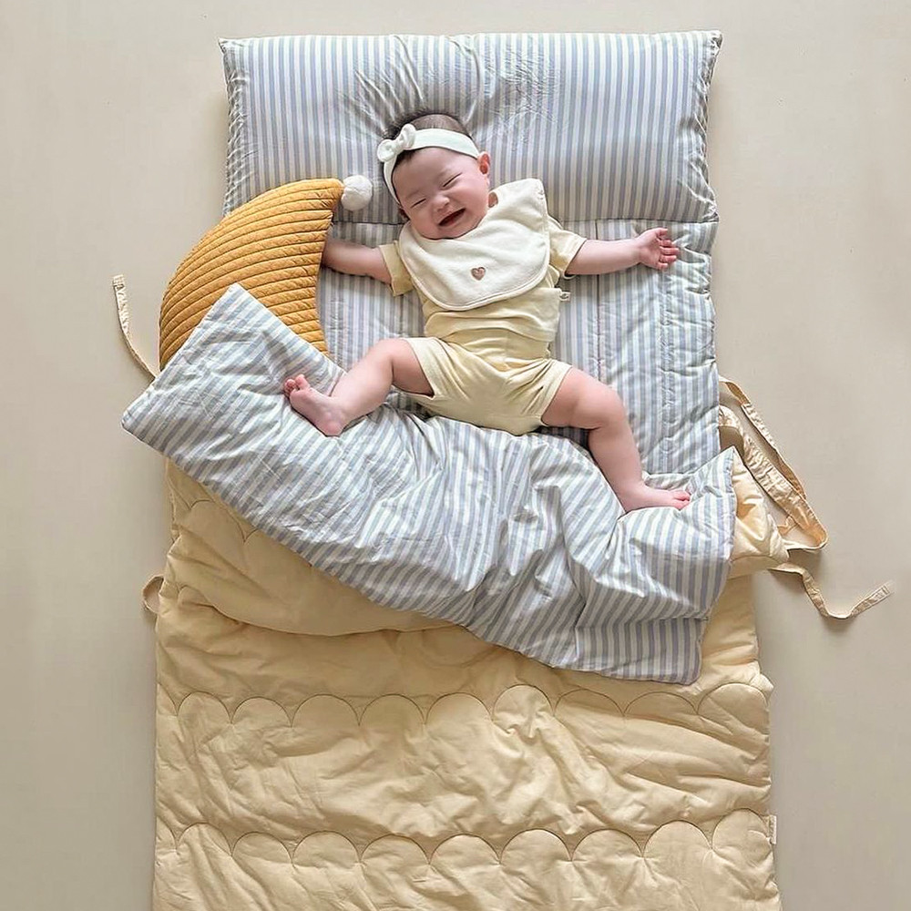 [바로발송] 올포홈 구르미 <b>어린이</b>집 낮잠이불 일체형 양면 버터크림 건조기 사용