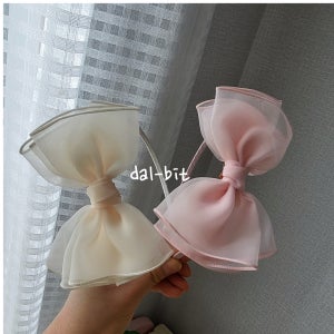 [단품]달빛 쉬폰빅리본 머리띠 헤어밴드 헤어핀(4color)