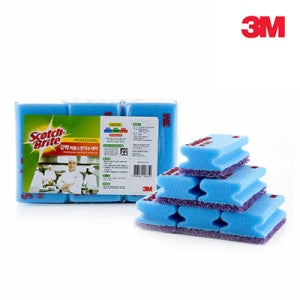 3M 강력수세미 퍼플 6개입 수세미 탄냄비세척 주방수세미