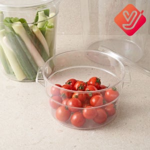 업소용 투명 PC원형저장용기 2쿼터 몸통 식재료 보관통 양념통 정리함